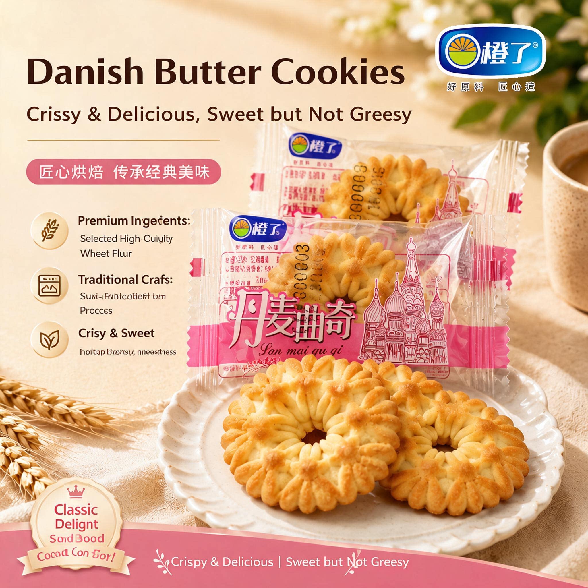 Danish Cookies | Individually Wrapped | Leisure Snacks for Afternoon Tea & TV Time